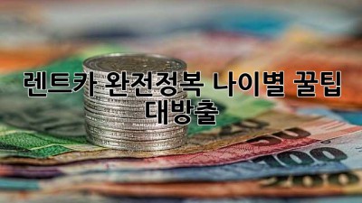 🚗💨 렌트카 완전정복: 나이별 꿀팁 대방출! ✨